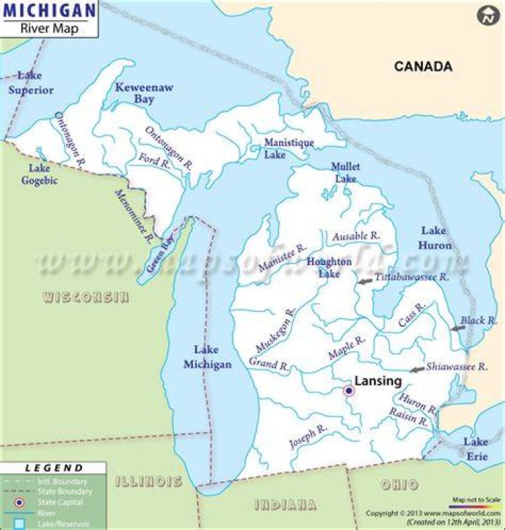 What are the 3 major rivers in Michigan?