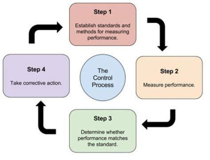 What are the 3 steps in the control process?