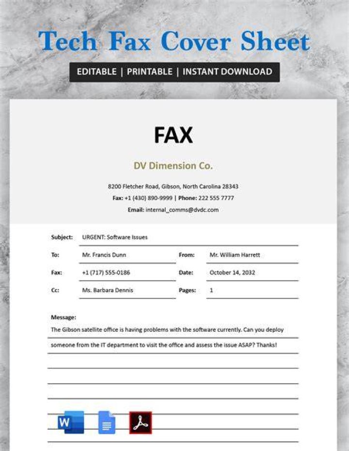 What information goes on a fax cover sheet?
