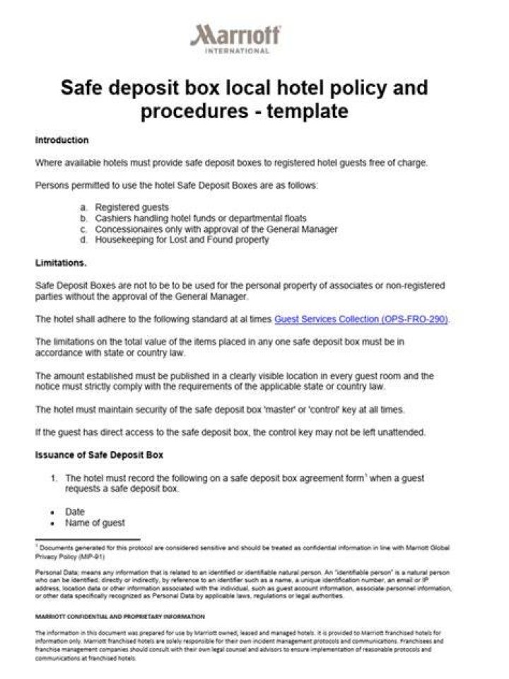 What is hotel deposit policy?